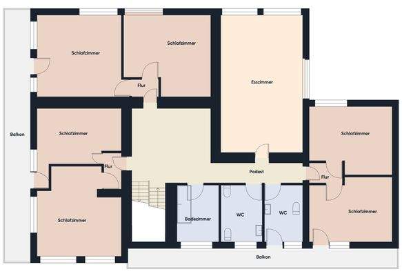 Grundriss ohne Maßstab / 1. Obergeschoss