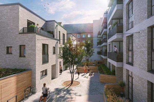 INNENHOF MIT STADTHÄUSERN