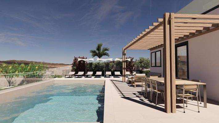 Kreta - 8-Villen- Projekt in Kirianna bei Rethymno: Freistehende Villa mit Meerblick