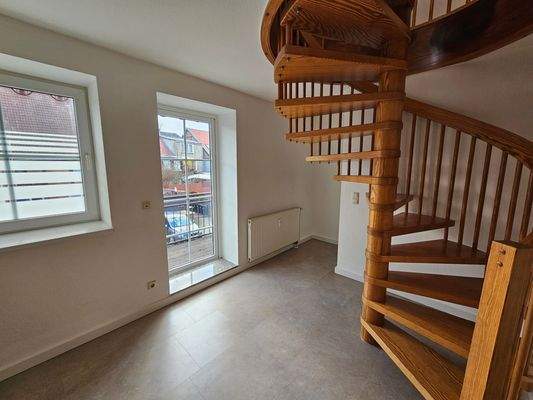 Wendeltreppe zum Schlafraum