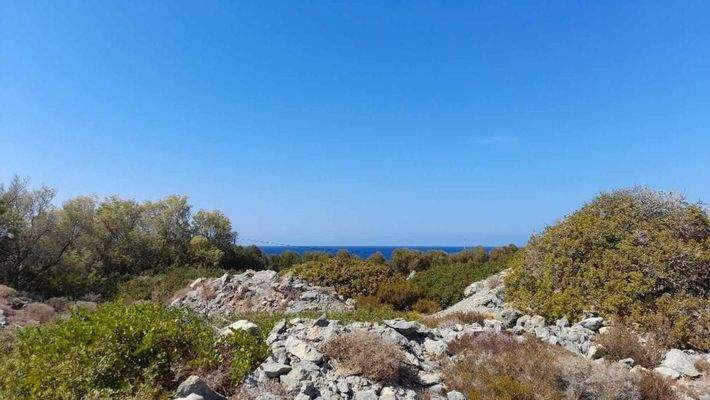 Kreta, Stavros: Eckgrundstück mit Meerblick zu verkaufen