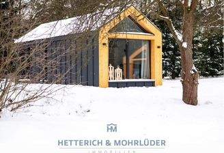 Beispiel Modulhaus mit Holzfrontverkleidung