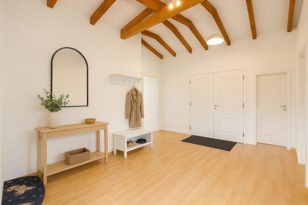 Modernes Foyer KI anmimiert mit natürlichem Licht