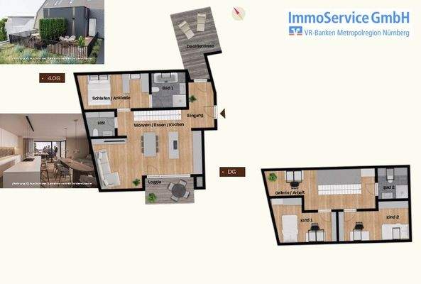 Grundriss Penthouse-Maisonette-Wohnung 16