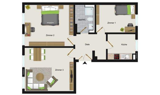 Grundriss Wohnung W4