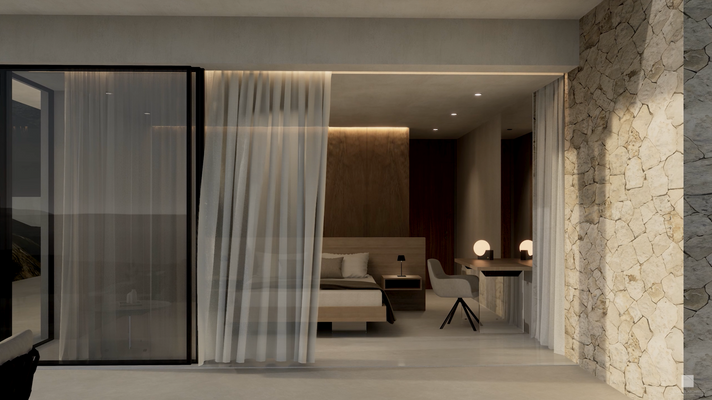 Schlafzimmer mit Bad en suite