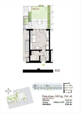 Terrassenwohnung Nr. 4 mit kleinen Gärtcchen