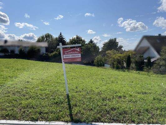 Blick auf das Baugrundstück