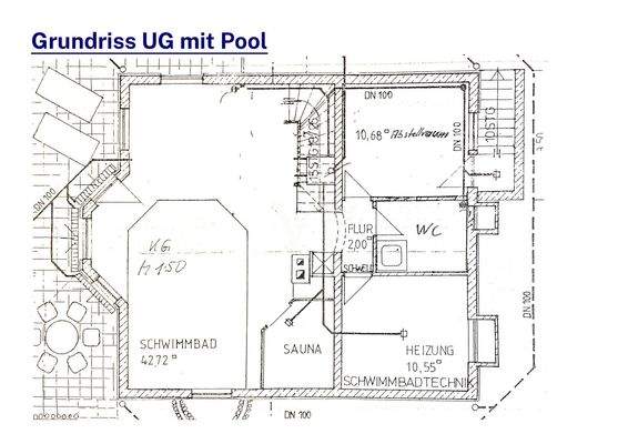 Grundriss UG mit Pool
