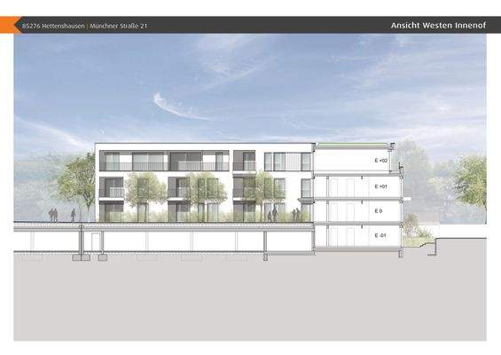 Ansicht Westen Innenhof