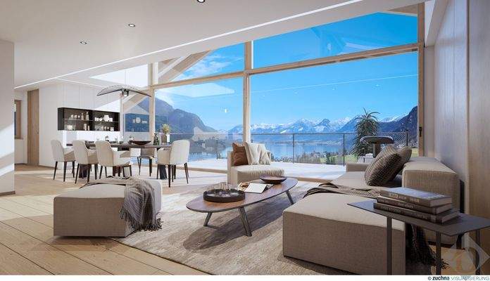 Wohnküche mit darüberliegender Galerie