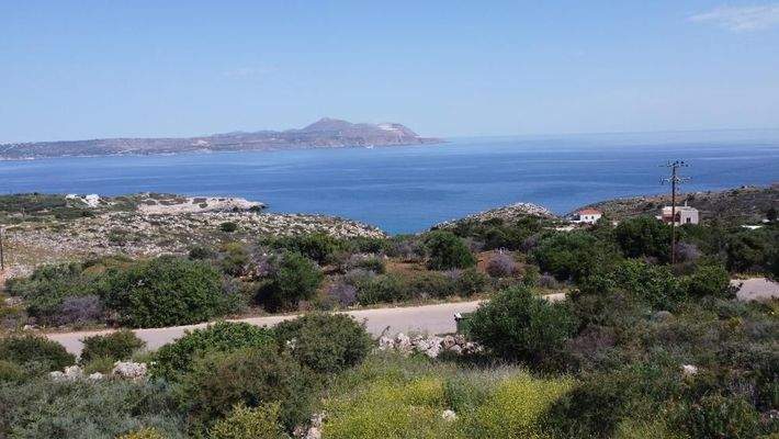 Kreta, Kokkino Chorio: Grundstück mit Meerblick und Bergblick zu verkaufen
