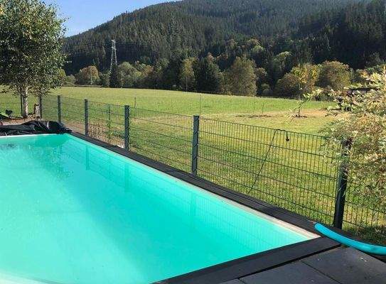 Terrasse Süd mit Pool