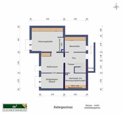 Grundriss Vollkeller bemaßt