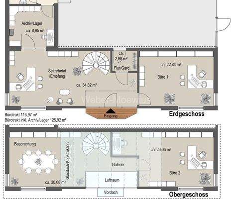 3396 Grundriss Bürotrakt EG + OG