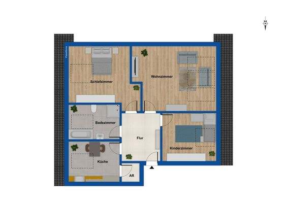 Grundriss Dachgeschosswohnung