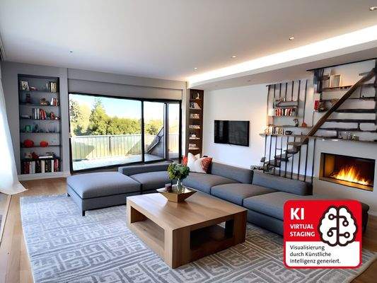 großes Wohnzimmer - KI generiert