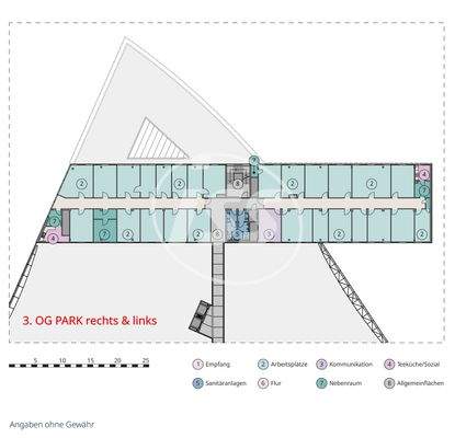  Grundriss 3. Obergeschoss PARK rechts links Büro