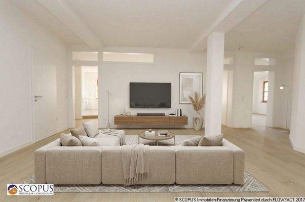 Wohnbereich mit Beispieleinrichtung