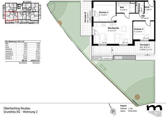 Grundriss EG - Wohnung 2