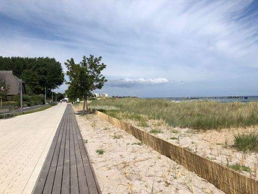 Südstrand mit Dünenpromenade.