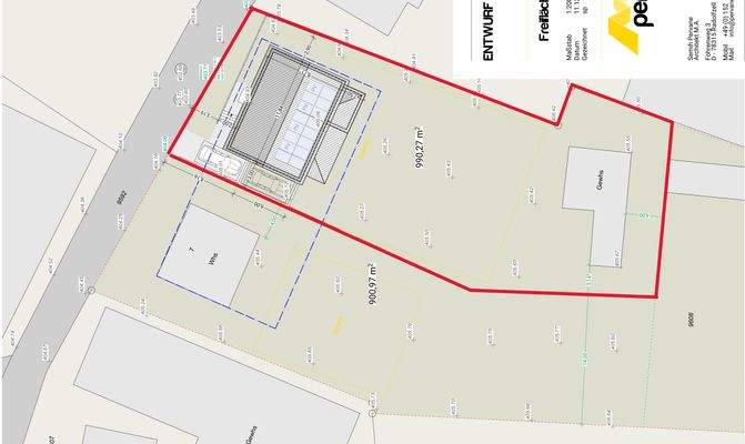 Freiflächenplan mit Grundstückseinzeichnung