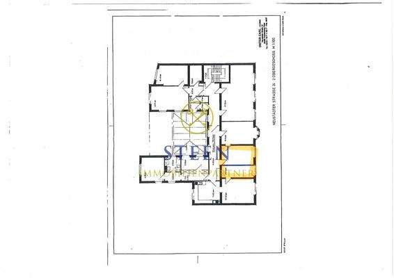 Grundriss mit eingezeichneten 2 Büros ca 43,5 qm