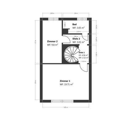 Grundriss Skizze 1.OG