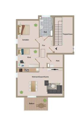 Grundriss Dachgeschoss rechts