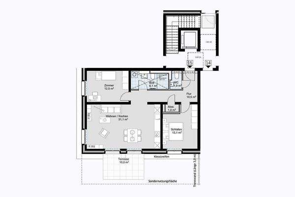 Grundriss Wohnung 15