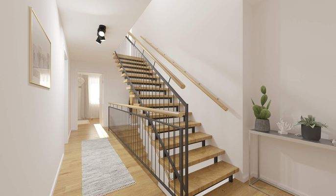 Heller und freundlicher Flur im Obergeschoss