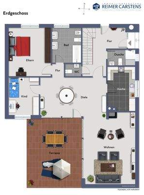 Lärchenweg 6, Rickert Grundriss Erdgeschoss