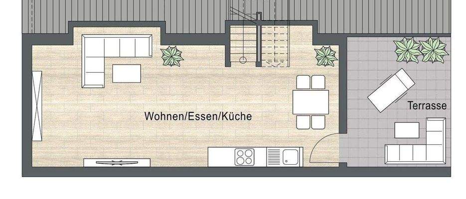 Wohnen - Dachterrasse im 3.OG