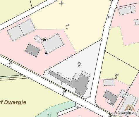 Ausschnitt aus der Liegenschaftskarte