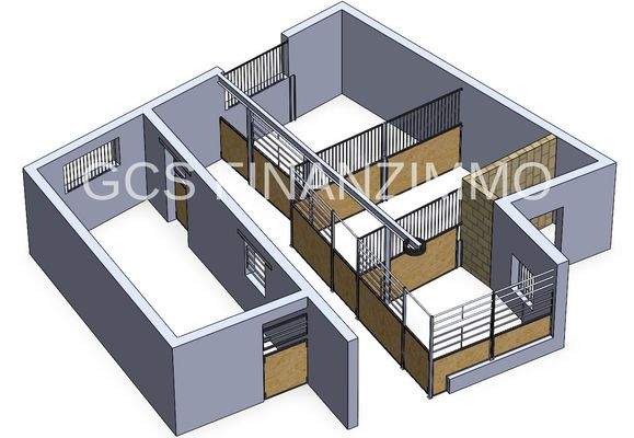 Zeichnung Stall von innen