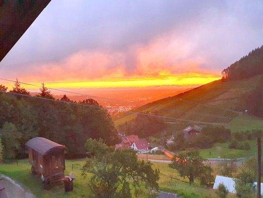 Blick vom Haus am Abend