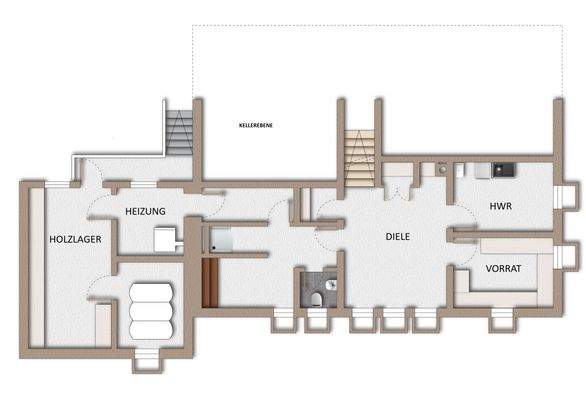 Grundriss Keller-Ebene n