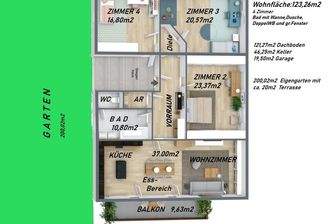 Hausetage im 1.Obergeschoss mit Gartenanteil im EG b