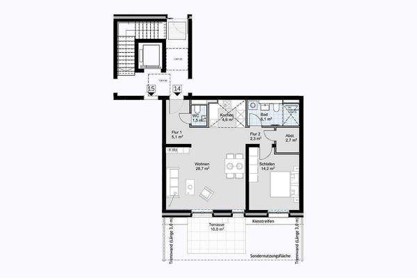 Grundriss Wohnung 14