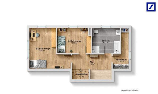 Untergeschoss mit Möblierungsvorschlag