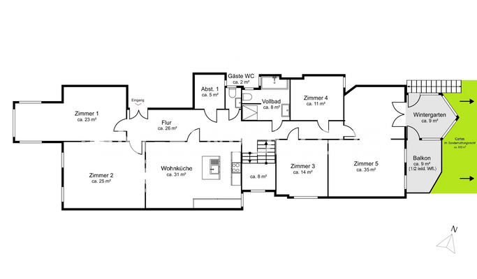 Grundriss Hochparterre