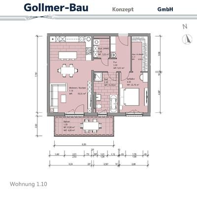 Grundriss Wohnung 1.10