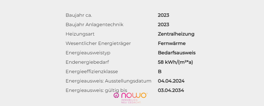 Energieausweisdaten Haus 1