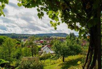Blick vom Bungalow