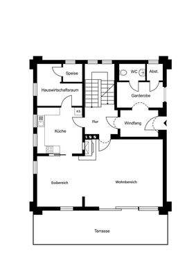 Grundrissplan Erdgeschoss Nr. 3
