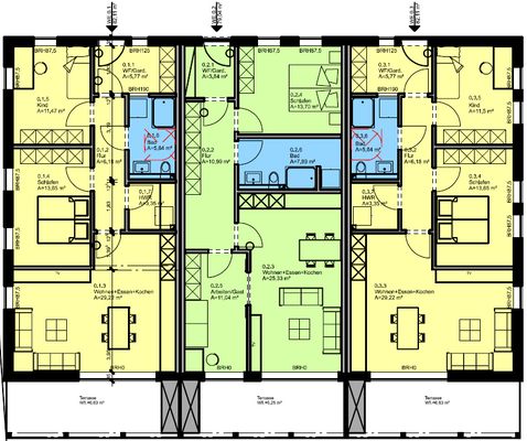 Grundriss EG - Wohnung 02 Mitte