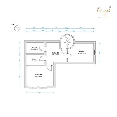 Grundriss - Haupthaus Keller