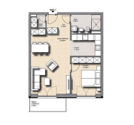 Grundriss Wohnung 7