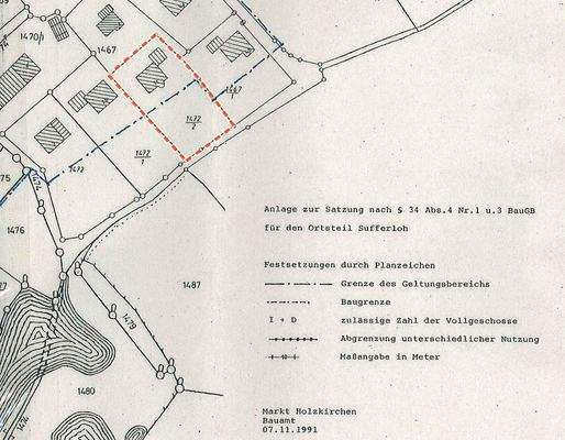 Lageplan gem. Ortsabrundungssatzung