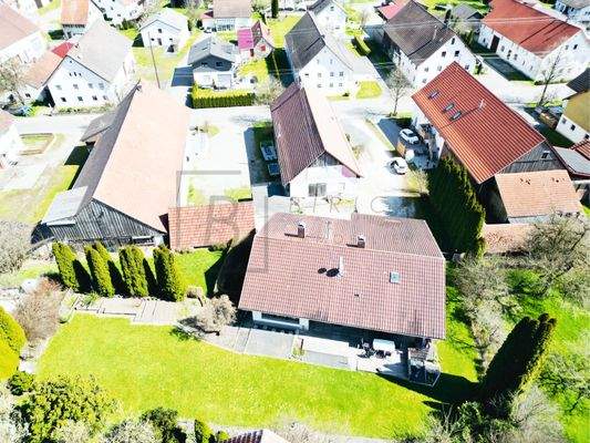 Drohnenansicht Garten